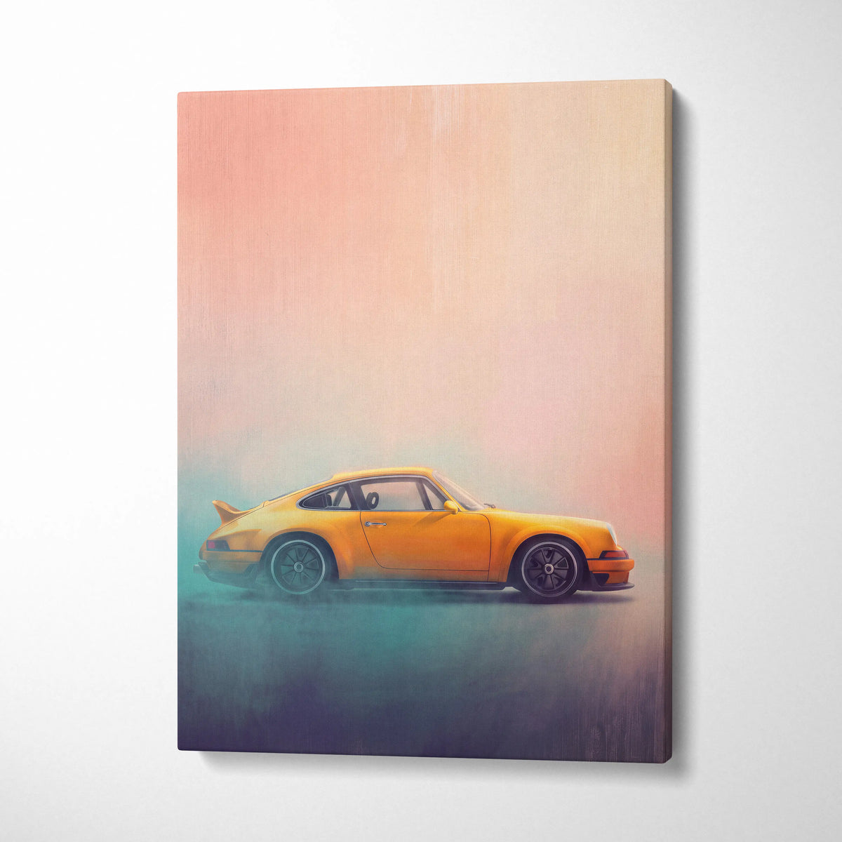 Porsche 911 Inspired Car Wall Art, Modern Automotive Poster Canvas Painting