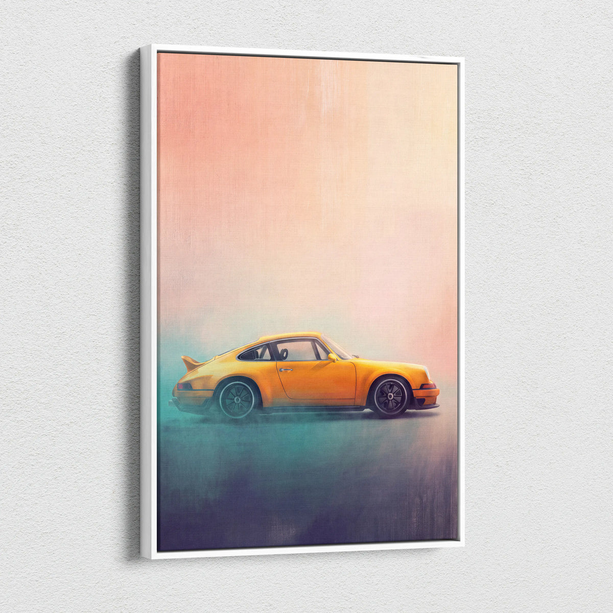 Porsche 911 Inspired Car Wall Art, Modern Automotive Poster Canvas Painting