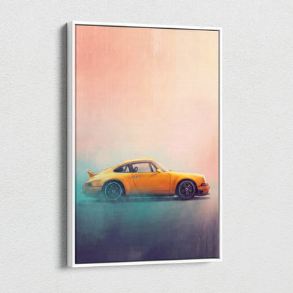 Porsche 911 Inspired Car Wall Art, Modern Automotive Poster Canvas Painting