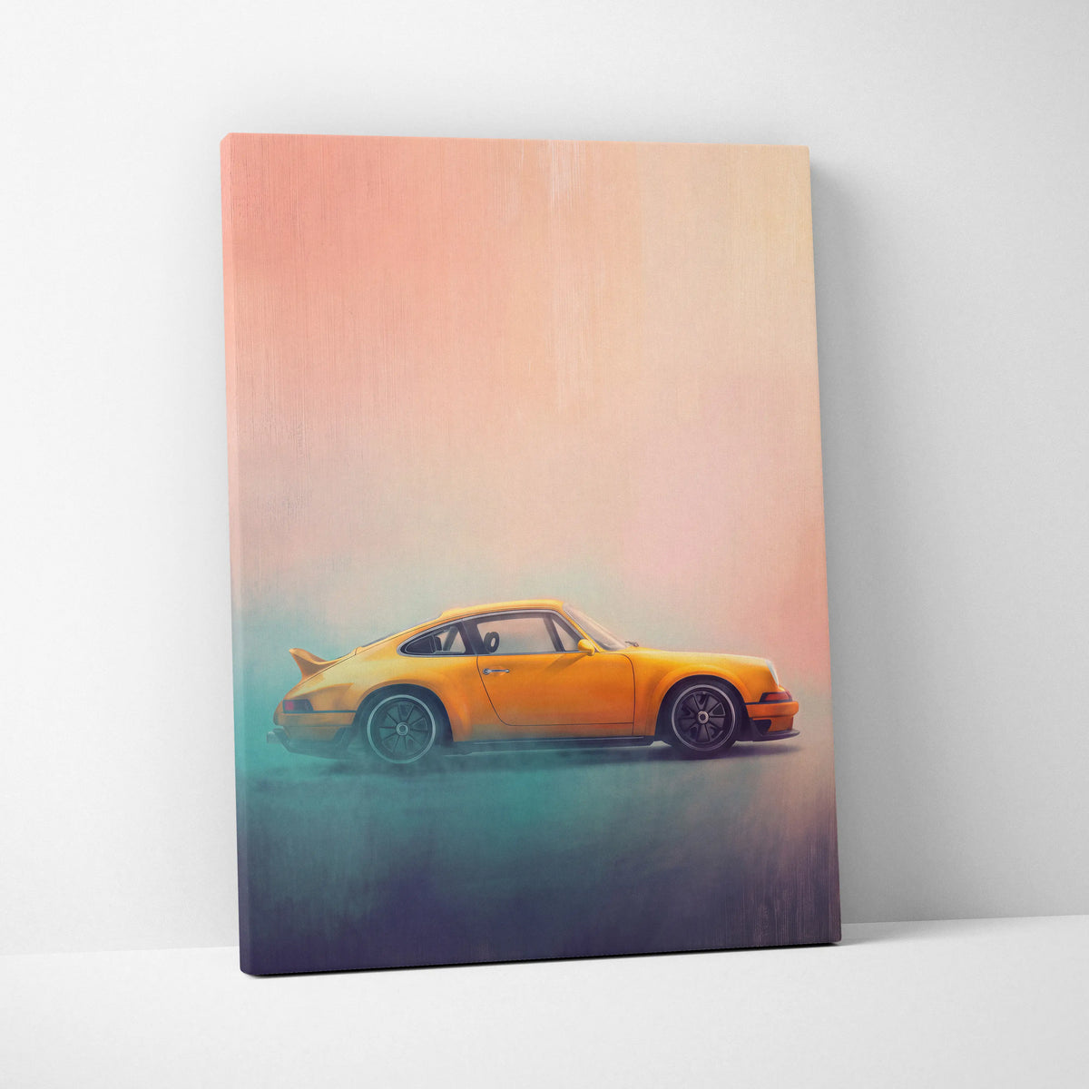 Porsche 911 Inspired Car Wall Art, Modern Automotive Poster Canvas Painting