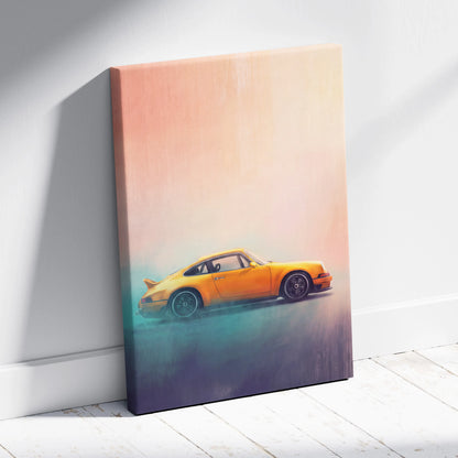 Porsche 911 Inspired Car Wall Art, Modern Automotive Poster Canvas Painting