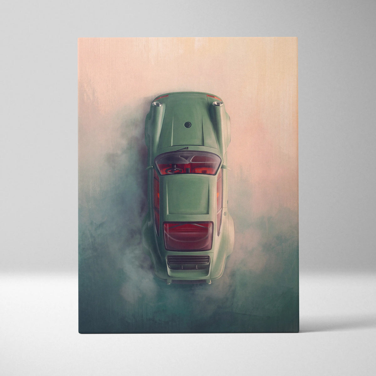 Porsche 911 Inspired Canvas Art, Retro Sports Car Wall Decor Poster