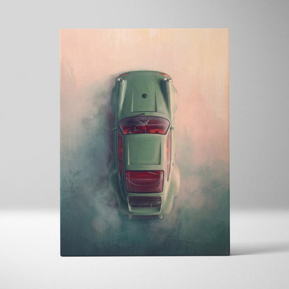 Porsche 911 Inspired Canvas Art, Retro Sports Car Wall Decor Poster