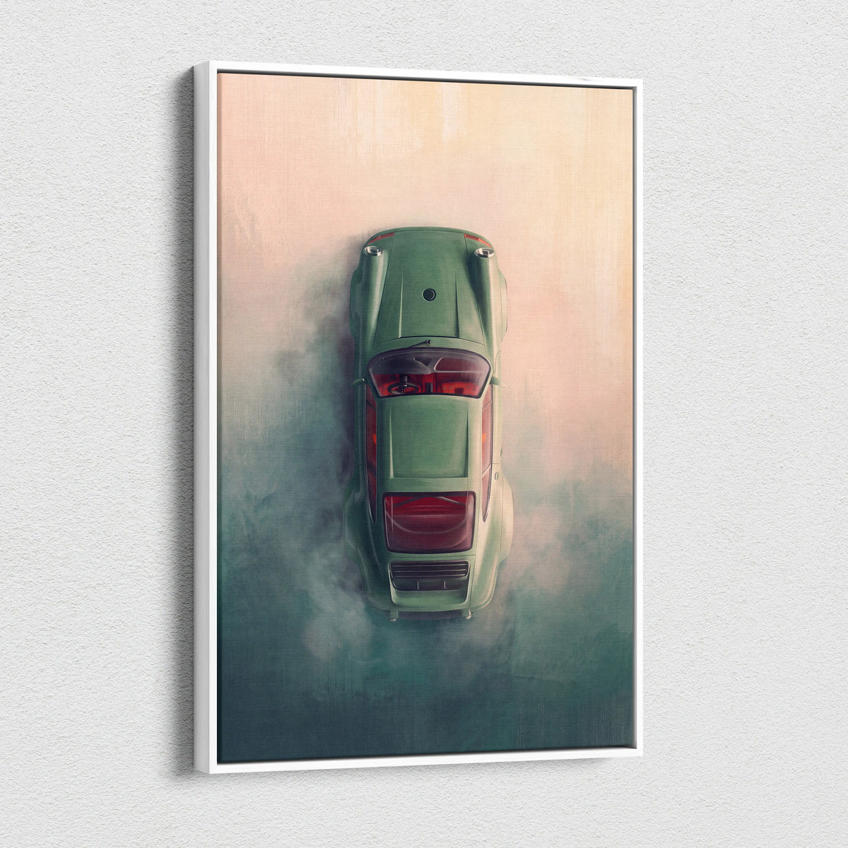 Porsche 911 Inspired Canvas Art, Retro Sports Car Wall Decor Poster