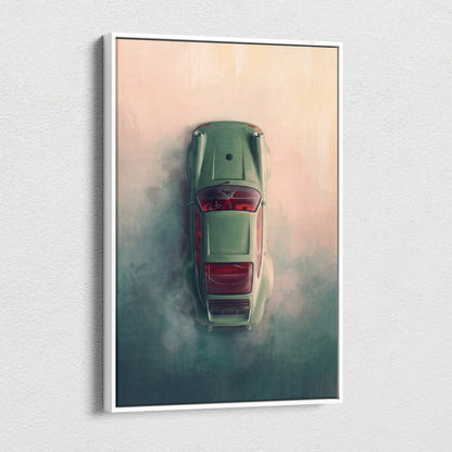 Porsche 911 Inspired Canvas Art, Retro Sports Car Wall Decor Poster