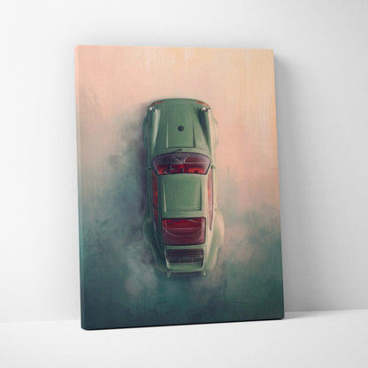 Porsche 911 Inspired Canvas Art, Retro Sports Car Wall Decor Poster