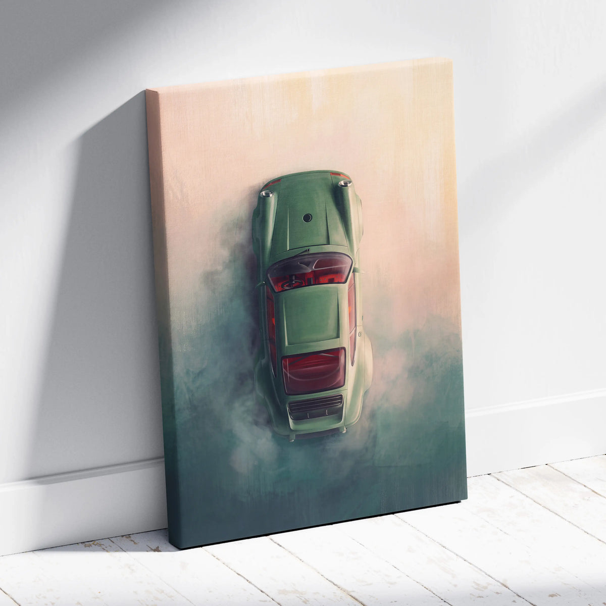 Porsche 911 Inspired Canvas Art, Retro Sports Car Wall Decor Poster