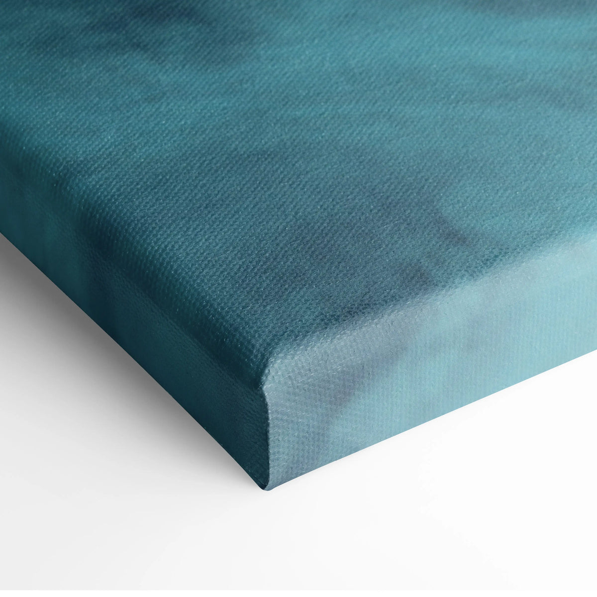Teal Ferrari F40 inspired canvas art with textured fabric surface and subtle gradient shading for garage decor
