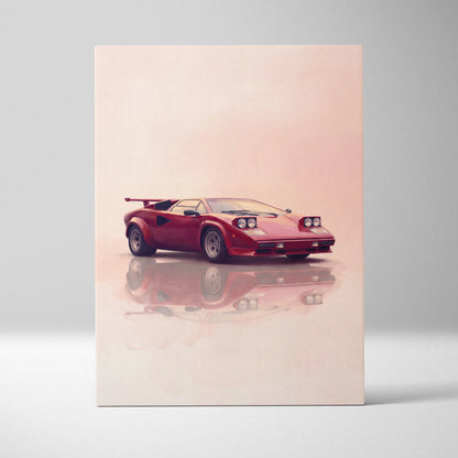 Lamborghini Countach Inspired Automotive Wall Art, Classic Italian Supercar Canvas Art Print