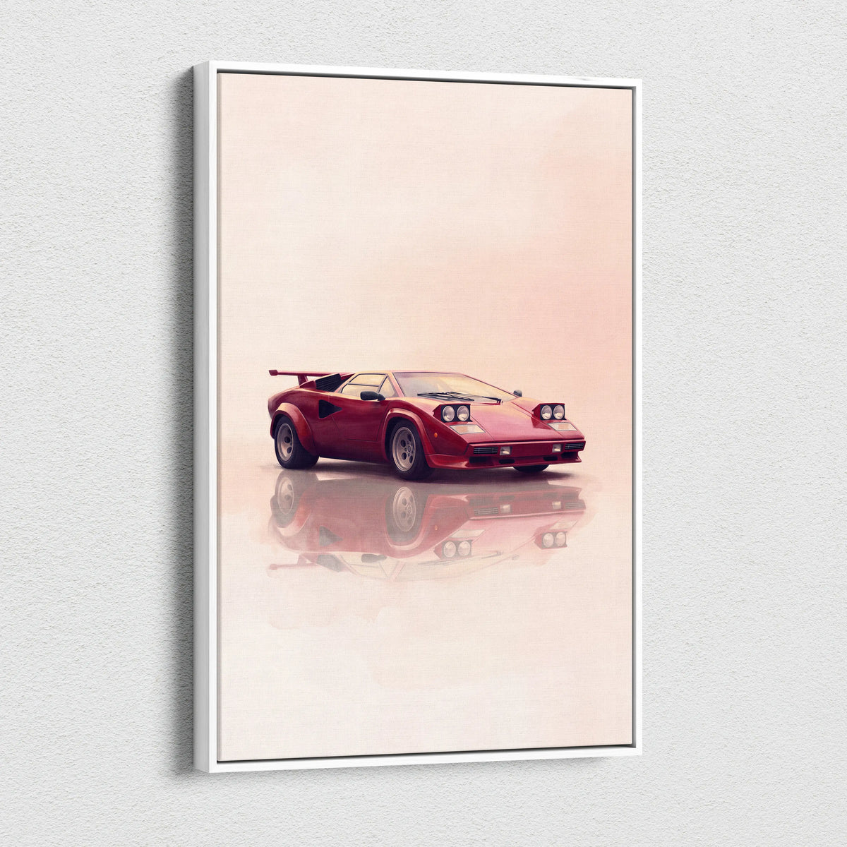 Lamborghini Countach Inspired Automotive Wall Art, Classic Italian Supercar Canvas Art Print