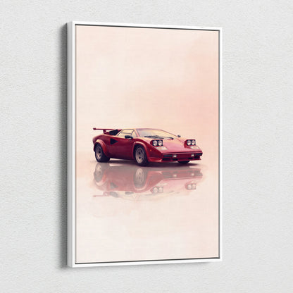 Lamborghini Countach Inspired Automotive Wall Art, Classic Italian Supercar Canvas Art Print