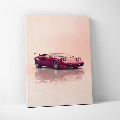 Lamborghini Countach Inspired Automotive Wall Art, Classic Italian Supercar Canvas Art Print