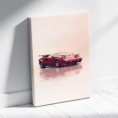 Lamborghini Countach Inspired Automotive Wall Art, Classic Italian Supercar Canvas Art Print