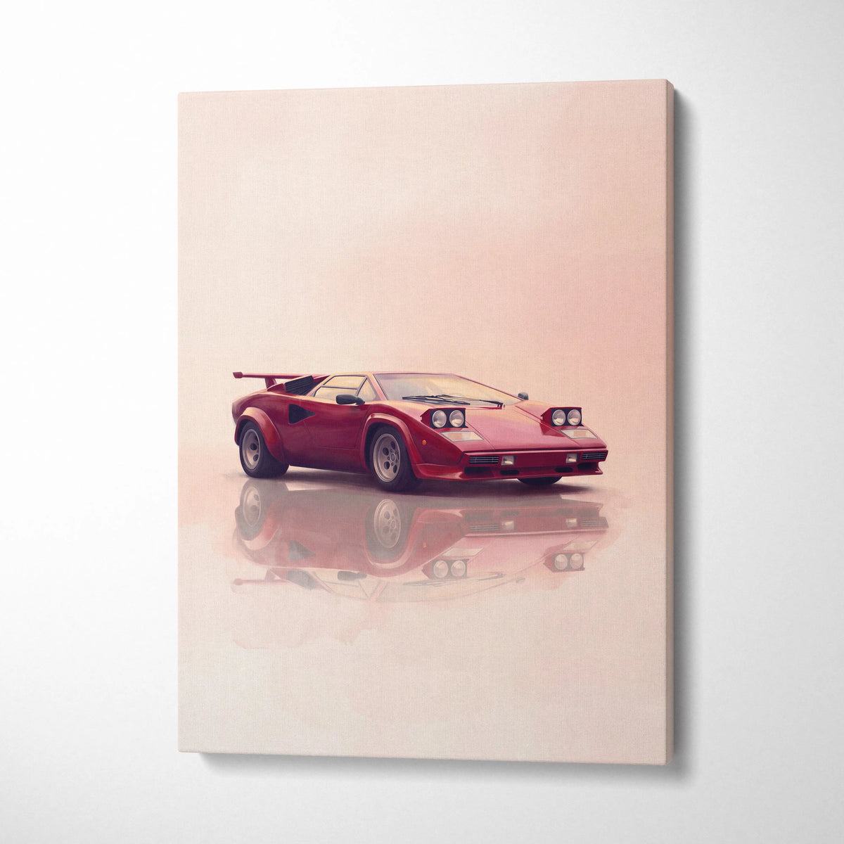 Lamborghini Countach Inspired Automotive Wall Art, Classic Italian Supercar Canvas Art Print