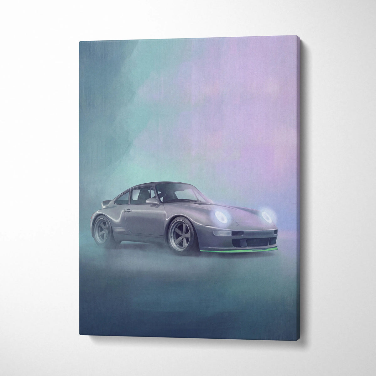 Porsche 911 Inspired Automotive Wall Art, Classic German Sports Car Canvas Art Print