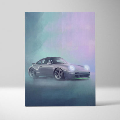 Porsche 911 Inspired Automotive Wall Art, Classic German Sports Car Canvas Art Print