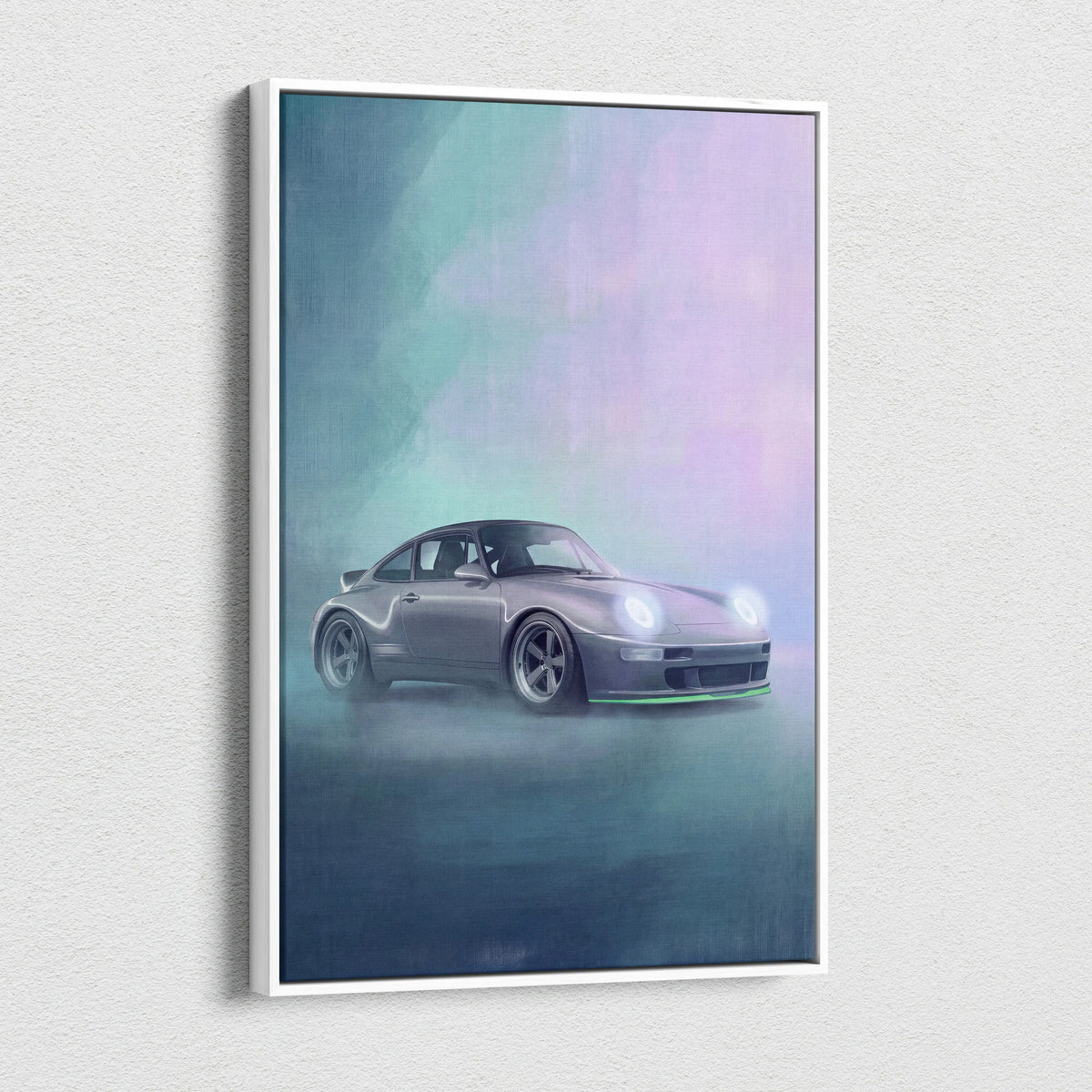 Porsche 911 Inspired Automotive Wall Art, Classic German Sports Car Canvas Art Print