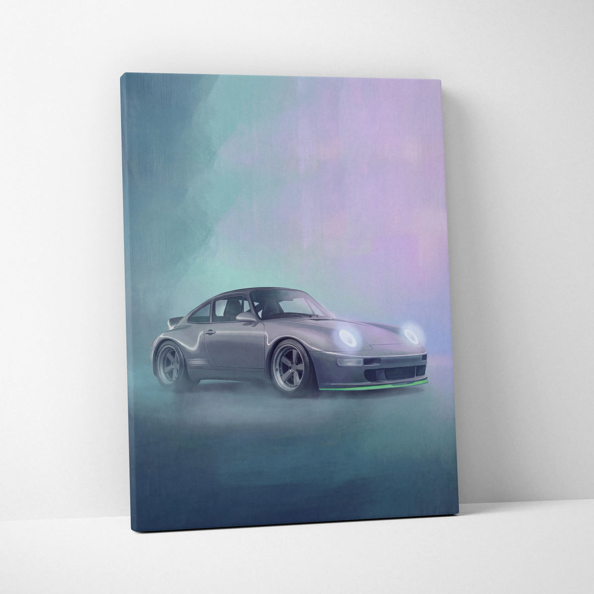 Porsche 911 Inspired Automotive Wall Art, Classic German Sports Car Canvas Art Print