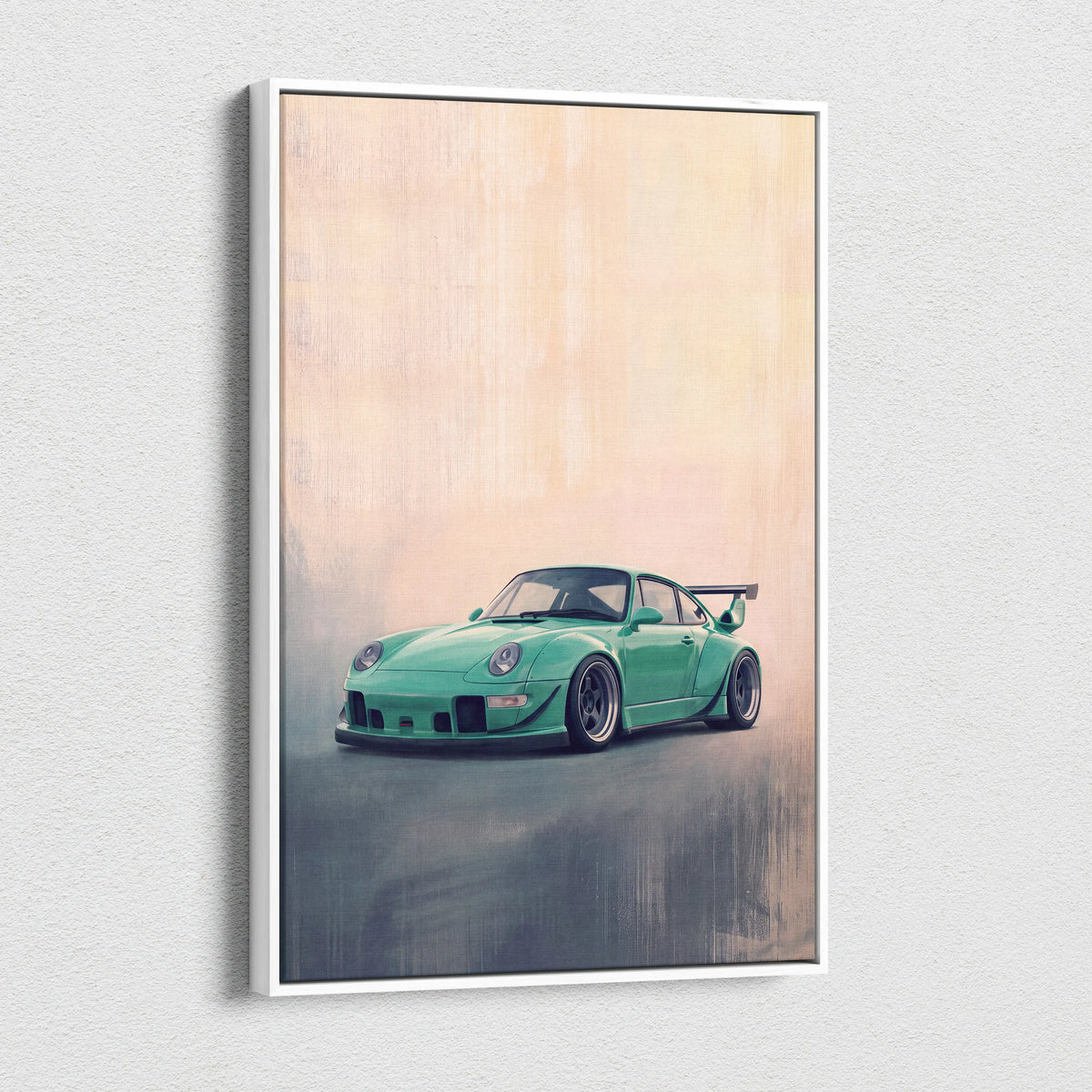 Porsche 911 Inspired Automotive Wall Art, Classic German Sports Car Canvas Art Print