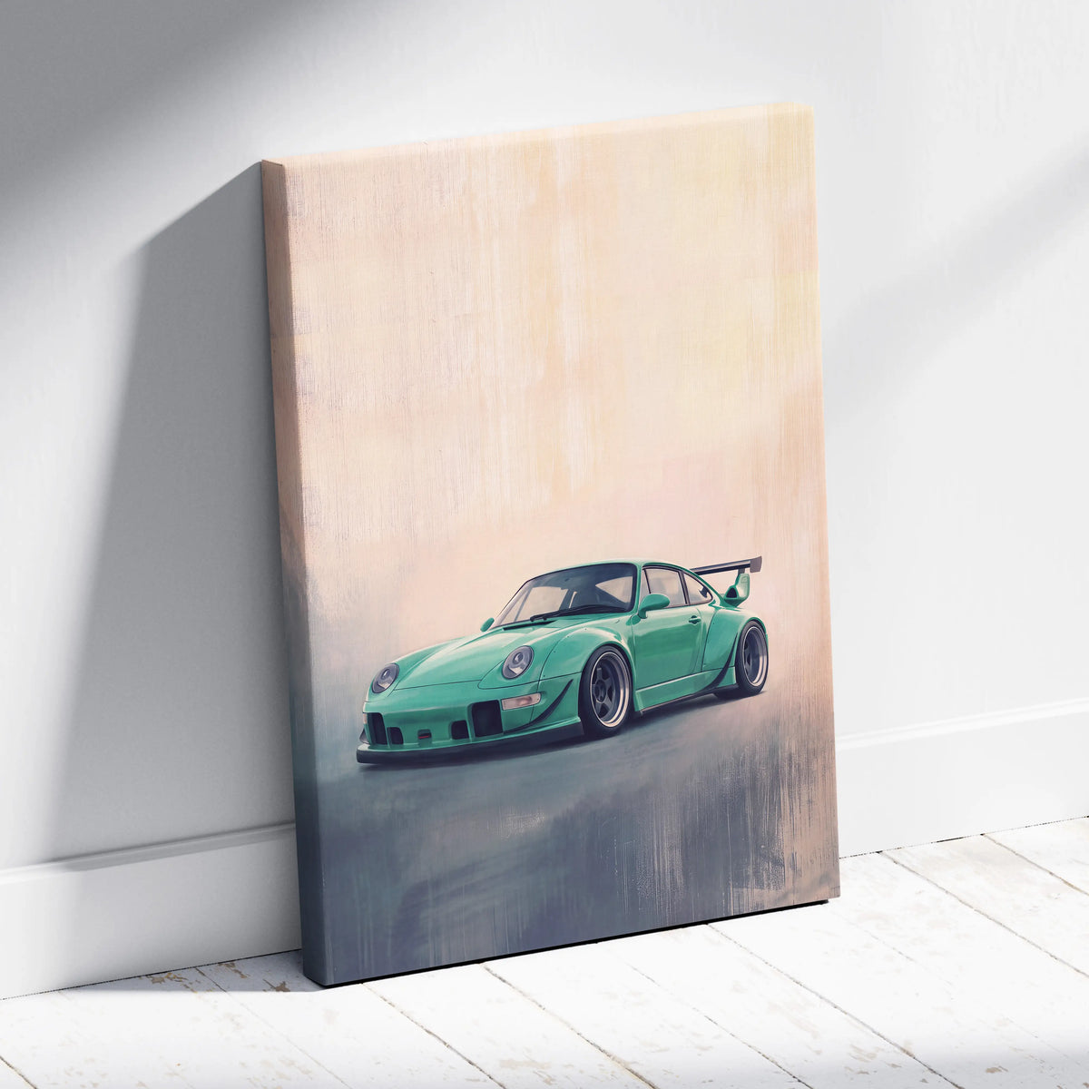 Porsche 911 Inspired Automotive Wall Art, Classic German Sports Car Canvas Art Print