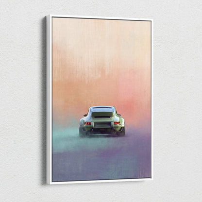 Porsche 911 Inspired Car Wall Art, Modern Automotive Poster Canvas Painting