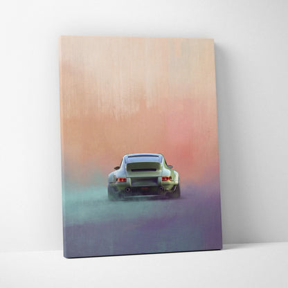 Porsche 911 Inspired Car Wall Art, Modern Automotive Poster Canvas Painting