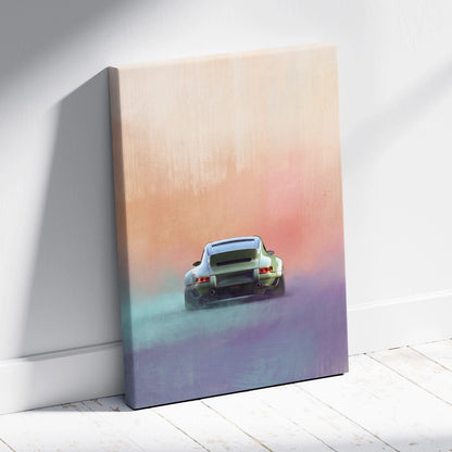 Porsche 911 Inspired Car Wall Art, Modern Automotive Poster Canvas Painting