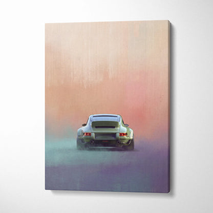 Porsche 911 Inspired Car Wall Art, Modern Automotive Poster Canvas Painting