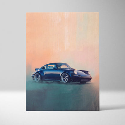 Porsche 911 Inspired Car Wall Art, Modern Automotive Poster Canvas Painting