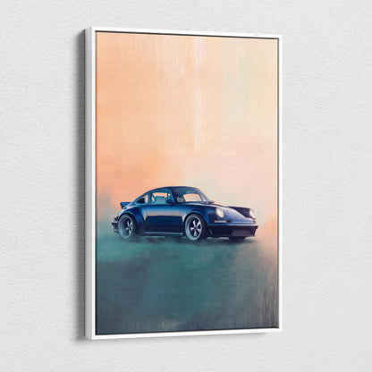 Porsche 911 Inspired Car Wall Art, Modern Automotive Poster Canvas Painting