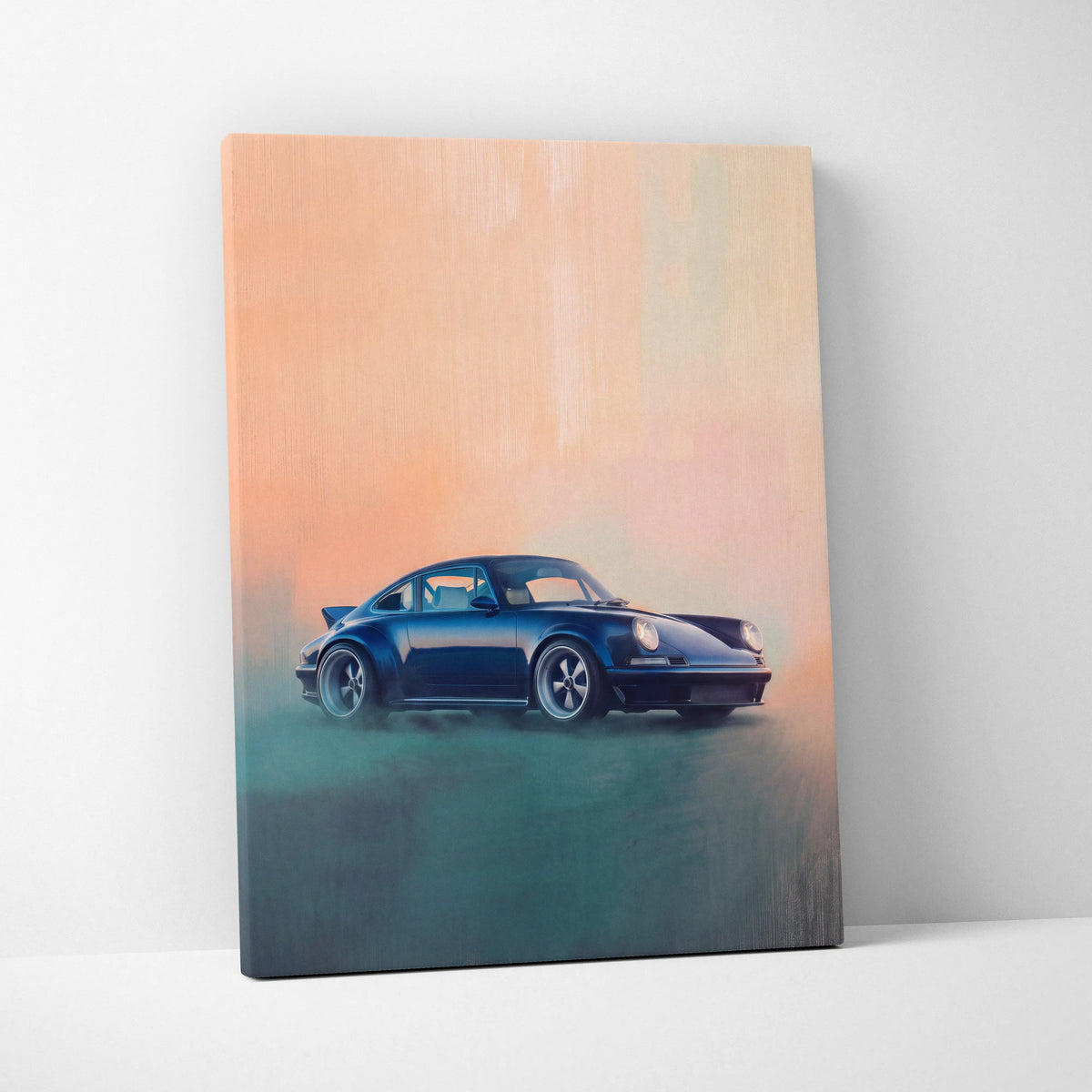 Porsche 911 Inspired Car Wall Art, Modern Automotive Poster Canvas Painting