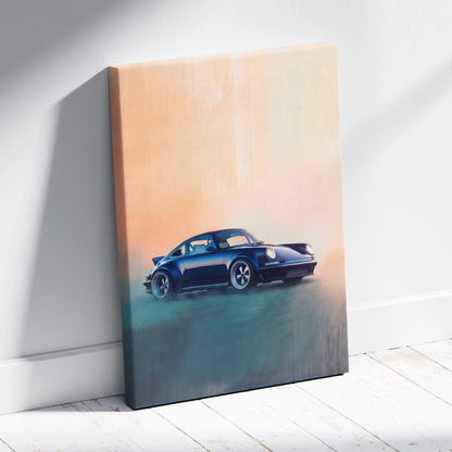 Porsche 911 Inspired Car Wall Art, Modern Automotive Poster Canvas Painting