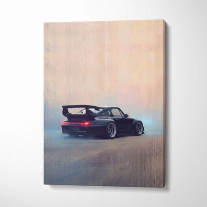 Porsche 911 Inspired Car Wall Art, Modern Automotive Poster Canvas Painting