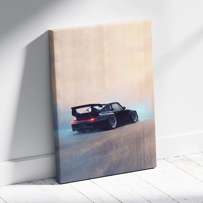 Porsche 911 Inspired Car Wall Art, Modern Automotive Poster Canvas Painting