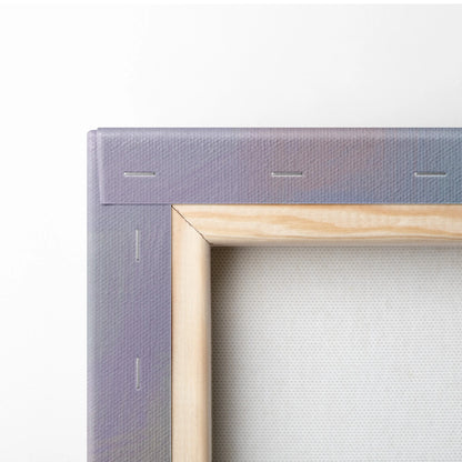 Ferrari F40 inspired car wall art on light purple textured canvas with natural wood frame for modern supercar decor