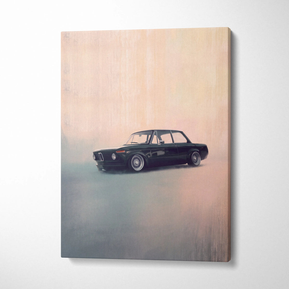 BMW 2002 Inspired Automotive Wall Art, Classic German Touring Car Canvas Art Print