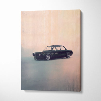 BMW 2002 Inspired Automotive Wall Art, Classic German Touring Car Canvas Art Print
