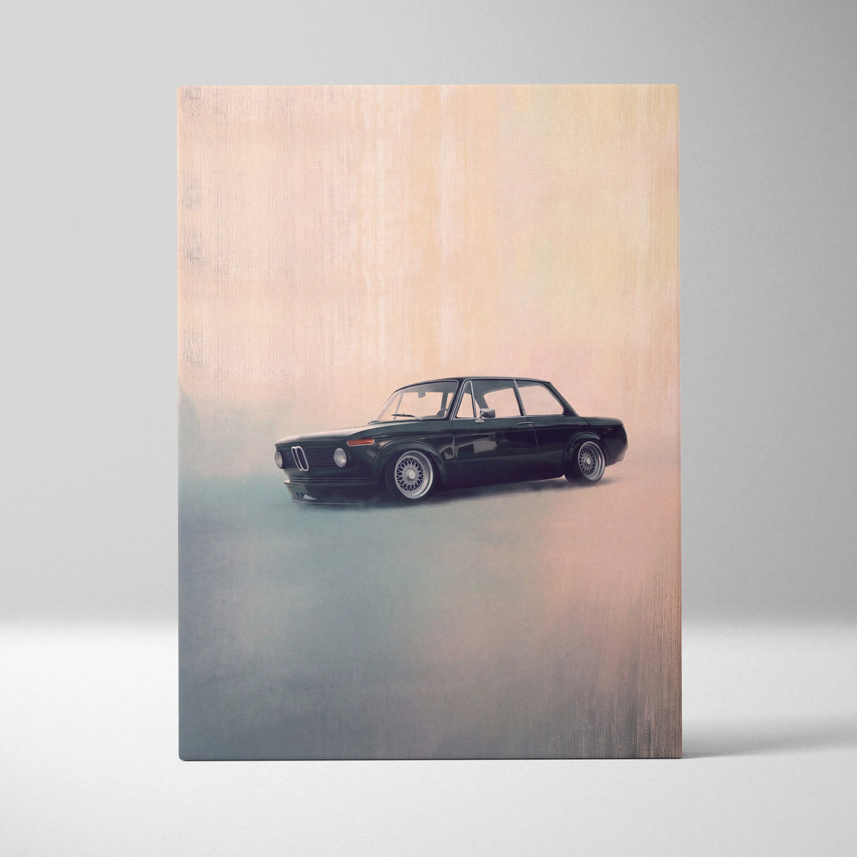 BMW 2002 Inspired Automotive Wall Art, Classic German Touring Car Canvas Art Print
