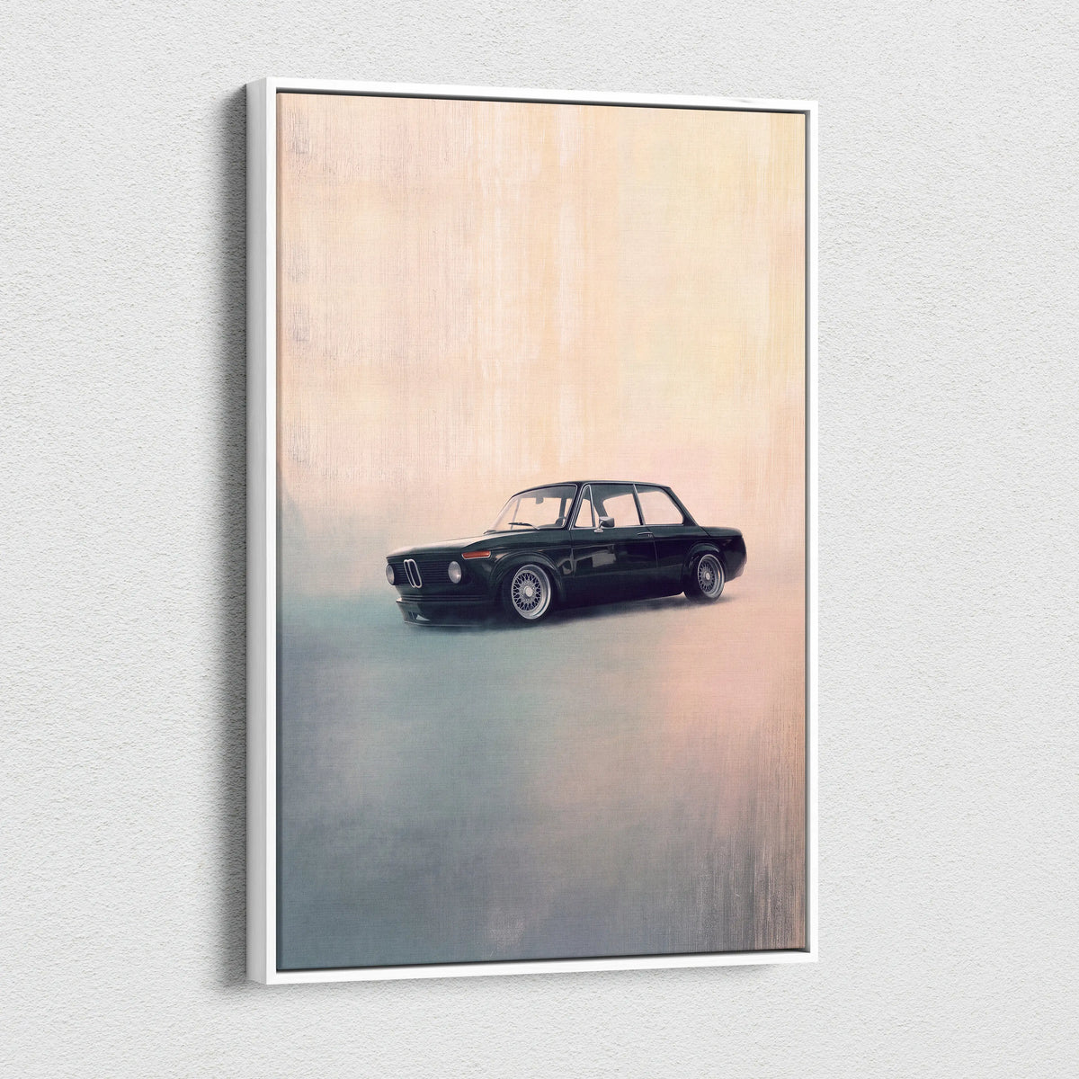BMW 2002 Inspired Automotive Wall Art, Classic German Touring Car Canvas Art Print