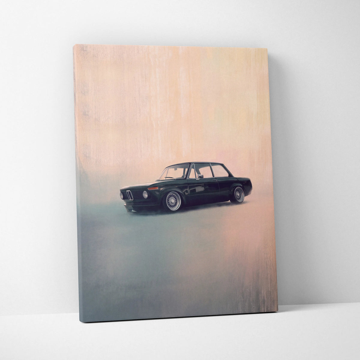 BMW 2002 Inspired Automotive Wall Art, Classic German Touring Car Canvas Art Print