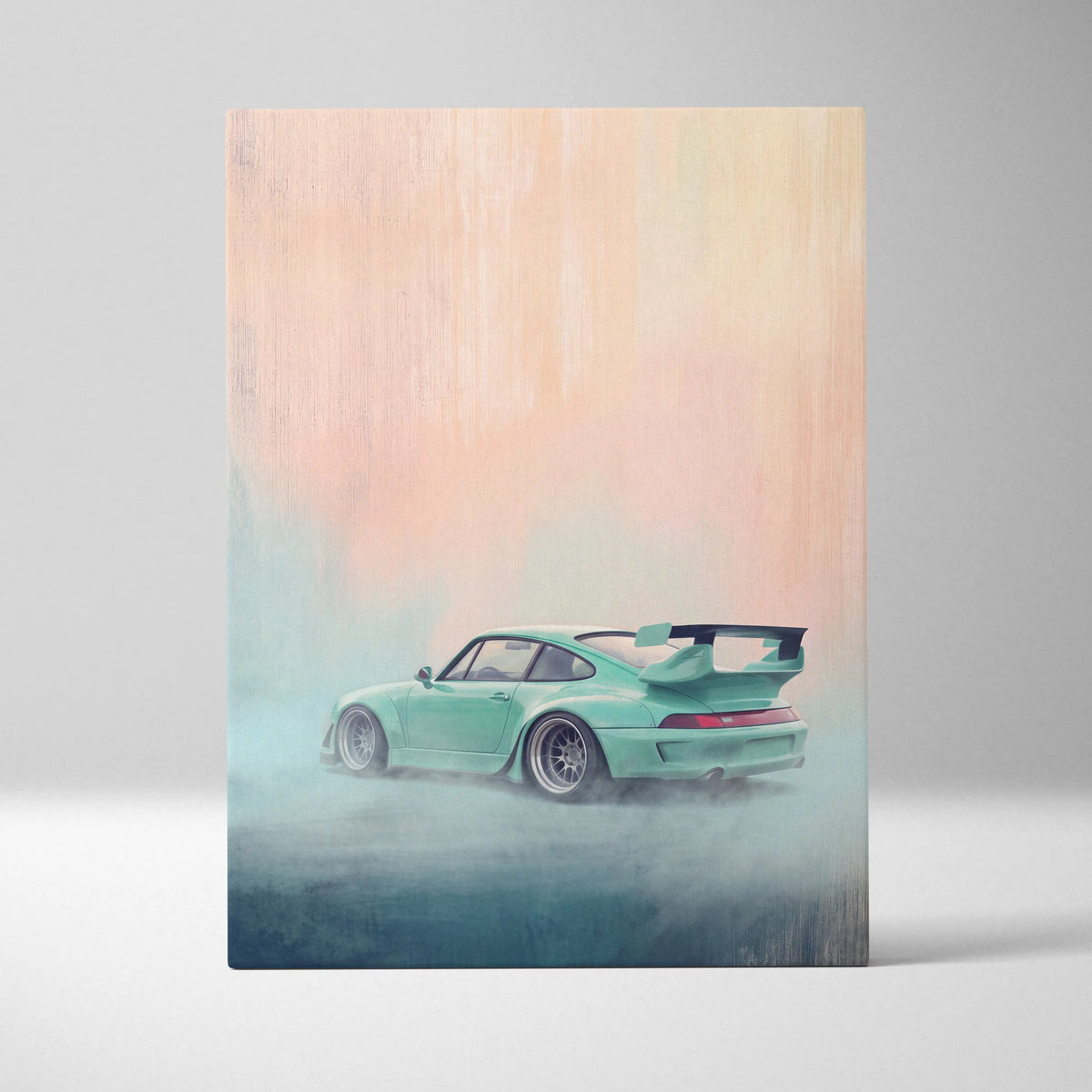 Porsche 911 Inspired Art Canvas, Retro Sports Car Wall Decor Poster