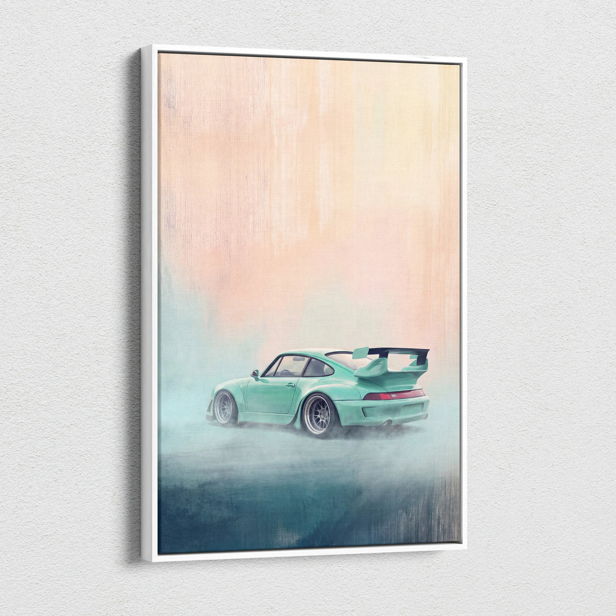 Porsche 911 Inspired Art Canvas, Retro Sports Car Wall Decor Poster