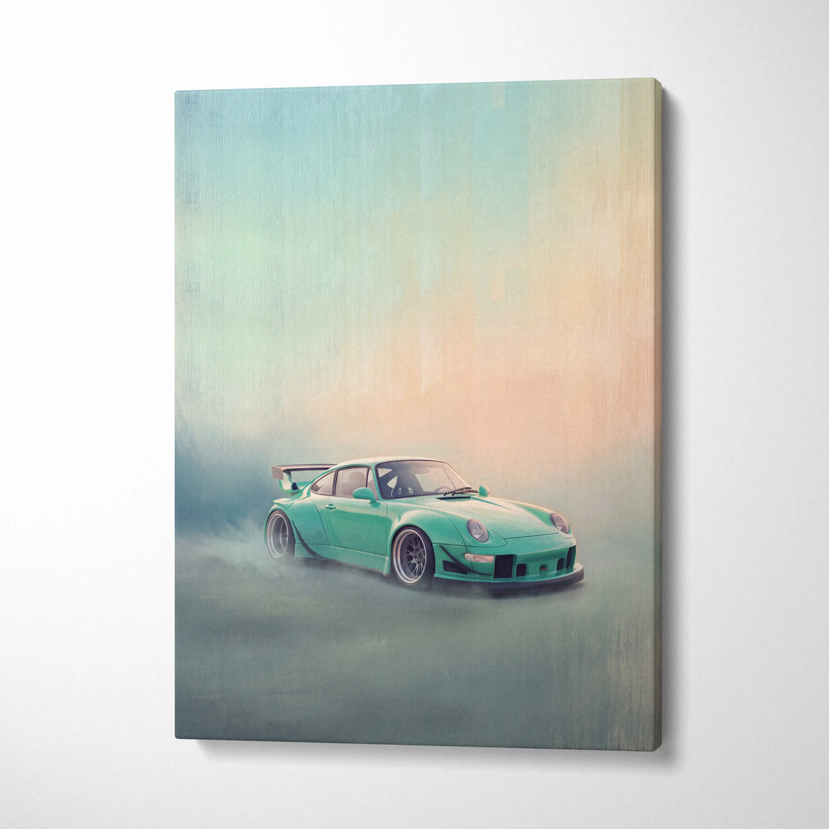 Porsche 911 Inspired Automotive Wall Art, Classic German Sports Car Canvas Art Print