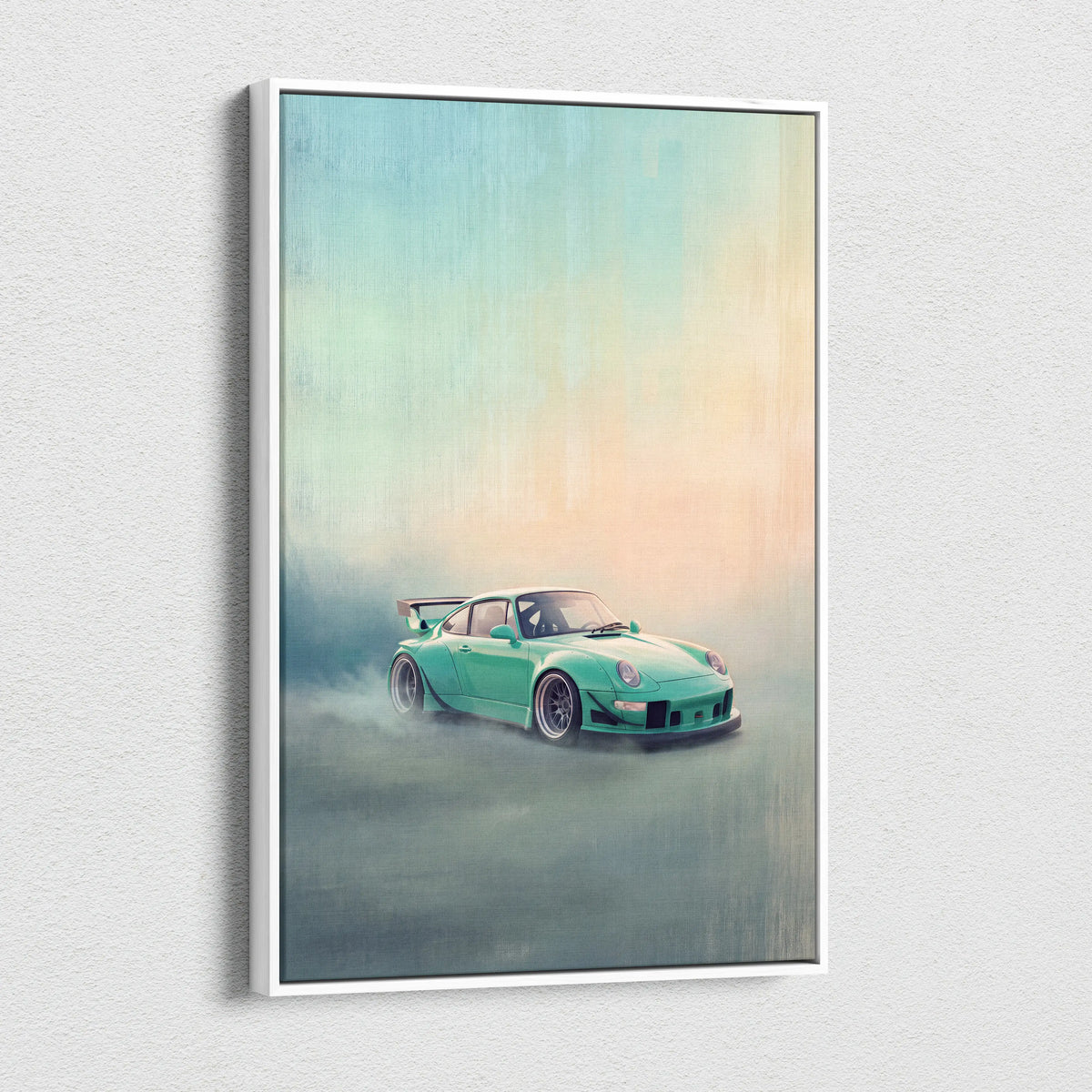 Porsche 911 Inspired Automotive Wall Art, Classic German Sports Car Canvas Art Print