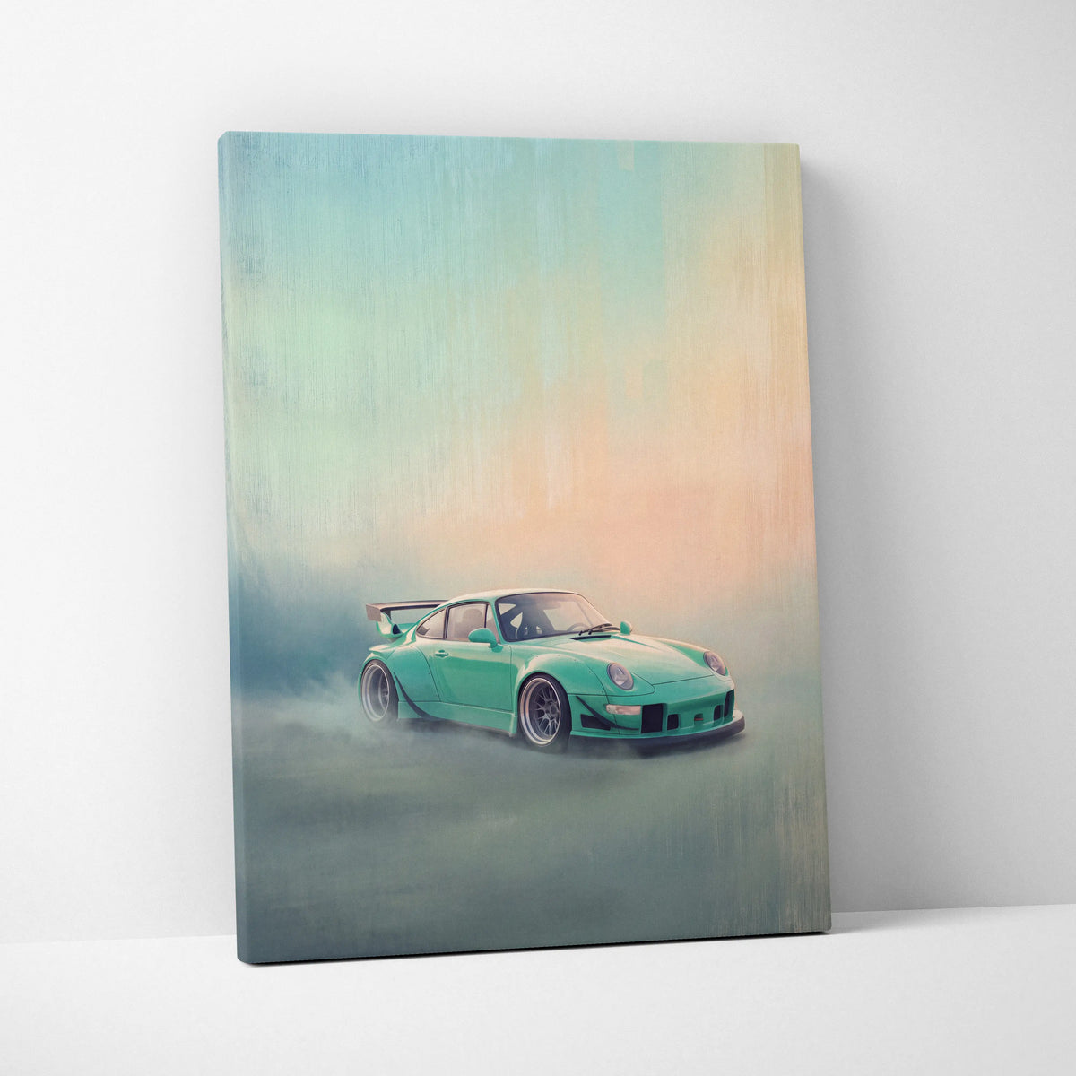 Porsche 911 Inspired Automotive Wall Art, Classic German Sports Car Canvas Art Print