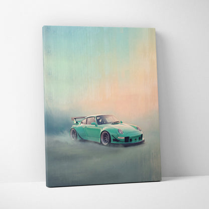 Porsche 911 Inspired Automotive Wall Art, Classic German Sports Car Canvas Art Print