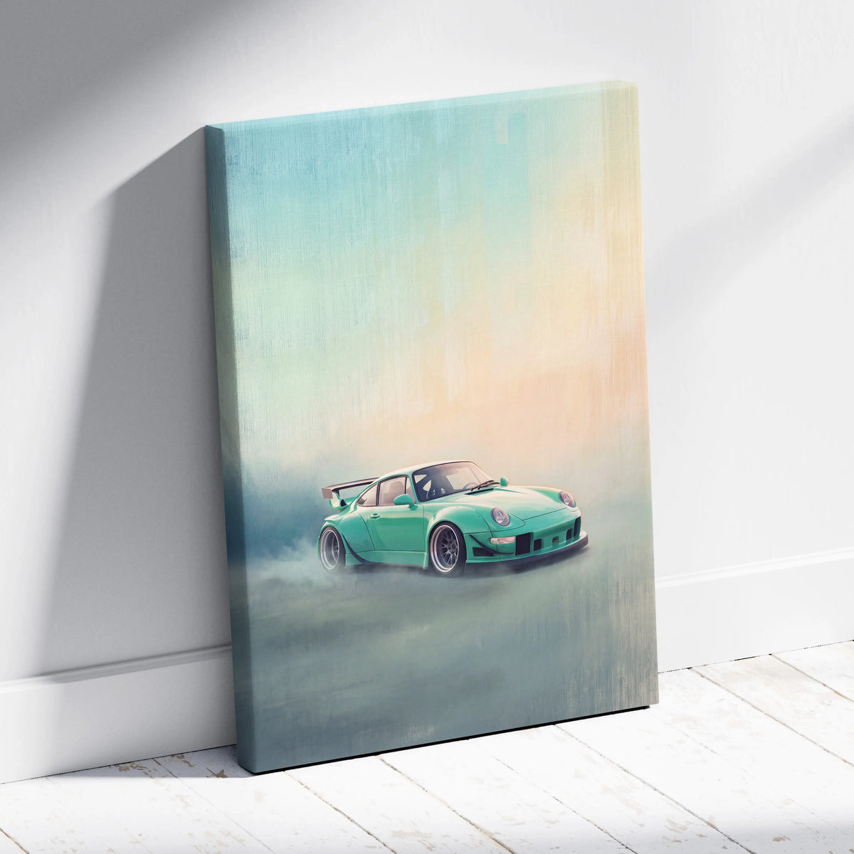 Porsche 911 Inspired Automotive Wall Art, Classic German Sports Car Canvas Art Print