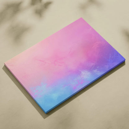 Abstract digital canvas wall art with soft gradient blending pink, purple, and blue tones.