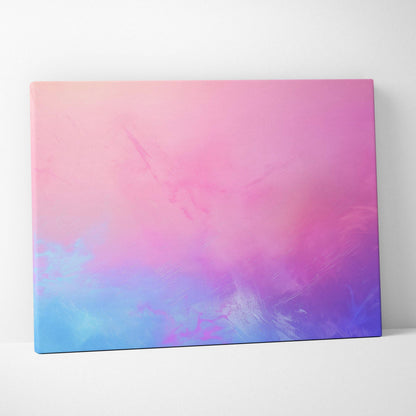 Colorful modern abstract digital art canvas with pink and blue gradient tones on wall art canvas print.