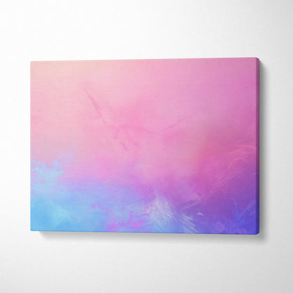 Abstract modern canvas wall art with pink, purple, and blue gradient digital design.